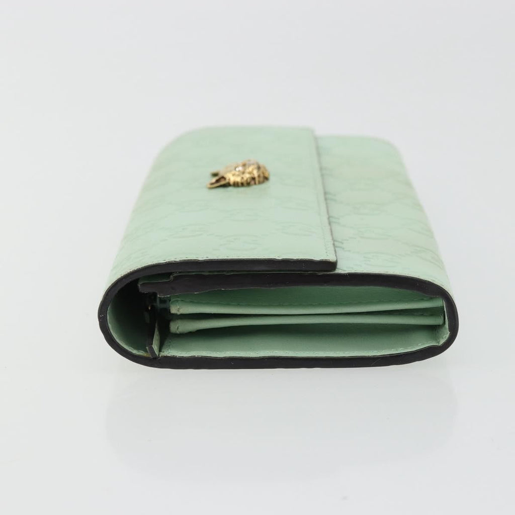 Gucci Guccissima Wallet Motif Gg Green Leather Wallets Accessory (Pre-Owned)