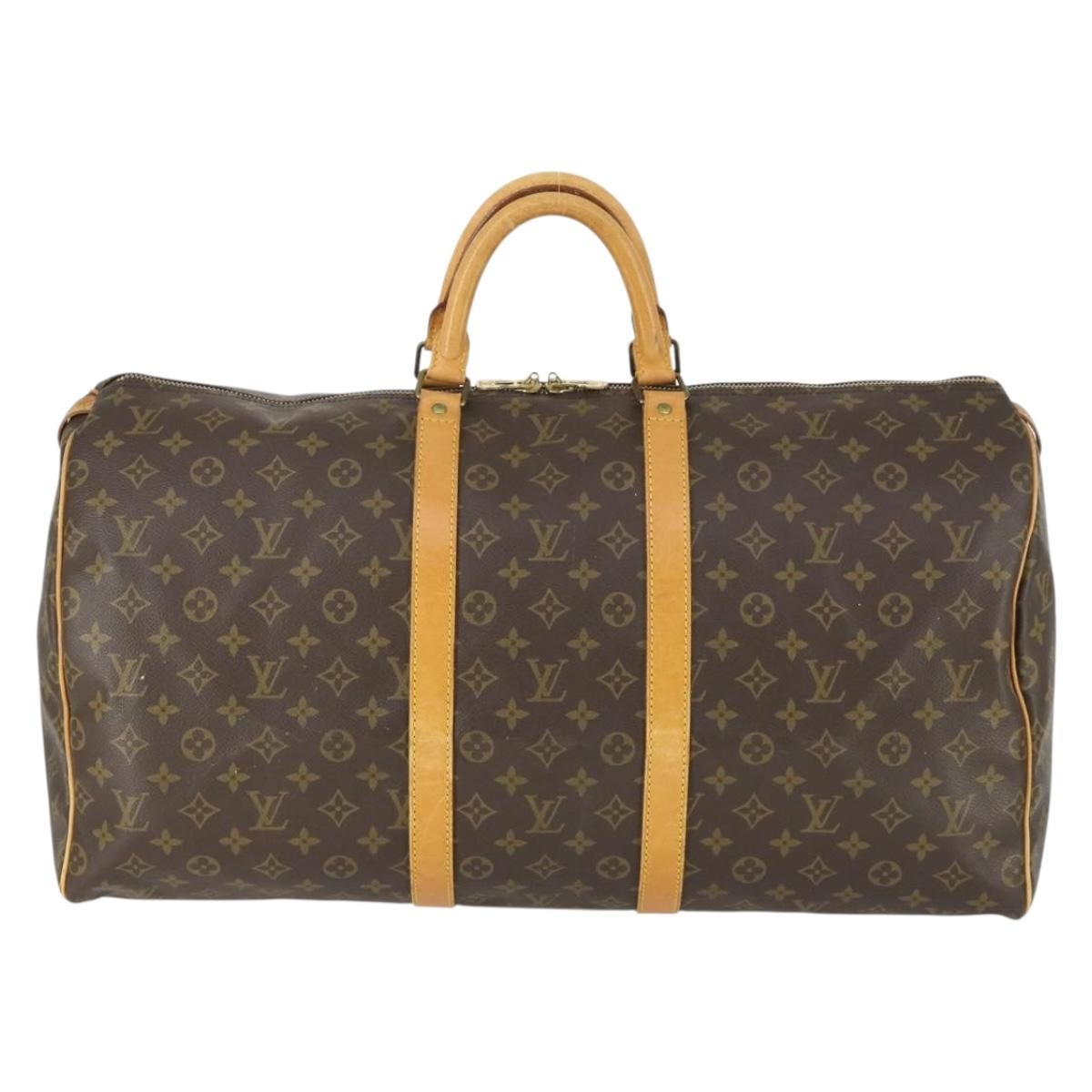 Louis Vuitton Keepall Bag Monogram Canvas Brown Canvas Travel Bag