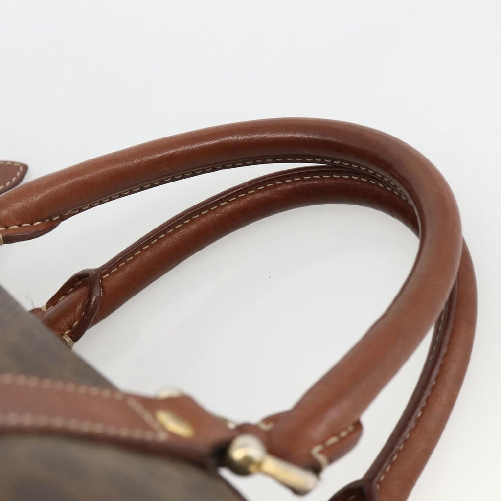 Celine Macadam Handbag Macadam With Leather Brown Canvas Handbag
