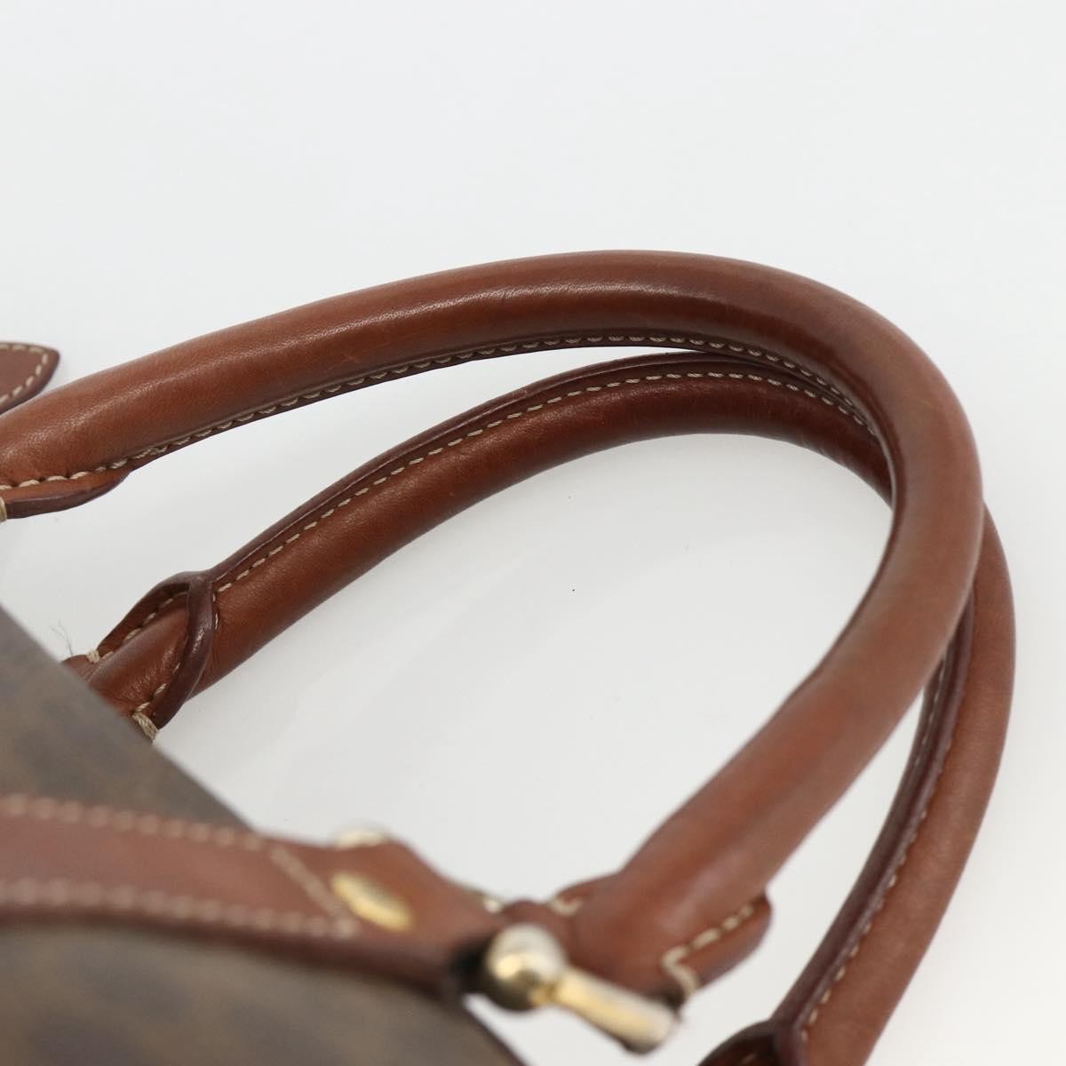 Celine Macadam Handbag Macadam With Leather Brown Canvas Handbag