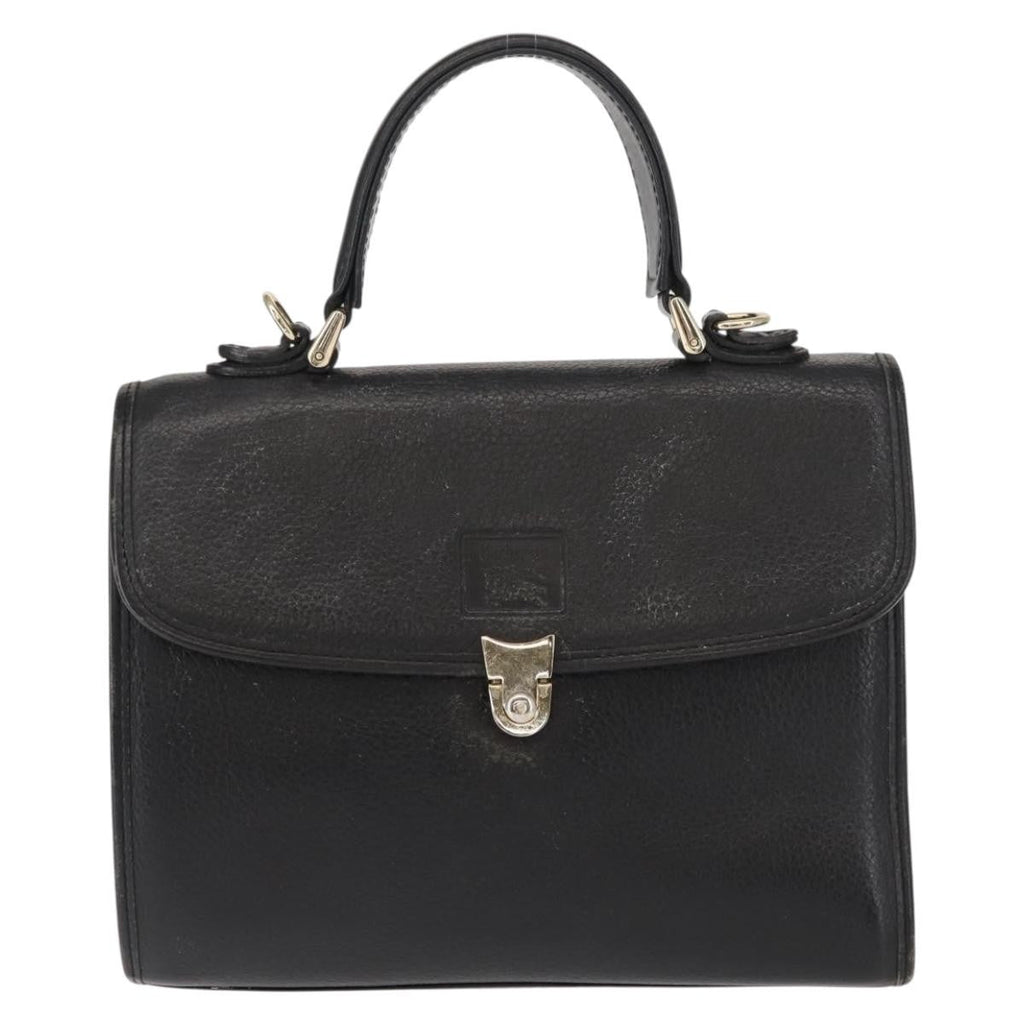 Burberry Vintage Handbag Leather Black Leather Handbag
