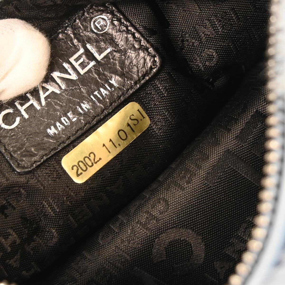 Chanel Chain Hobo Lapin Fur Blue Fur Handbag