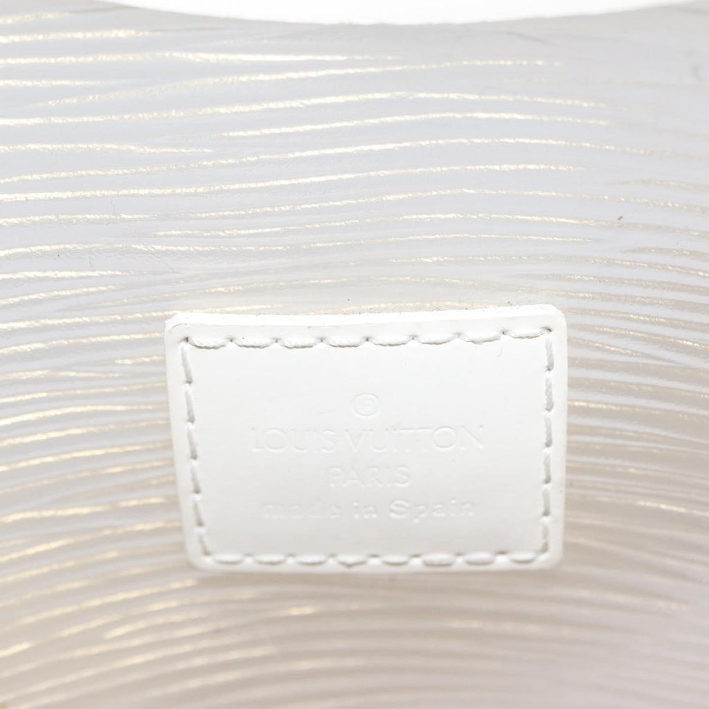 Louis Vuitton Plage Lagoon Bay Handbag Vinyl Epi Leather White Leather Handbag