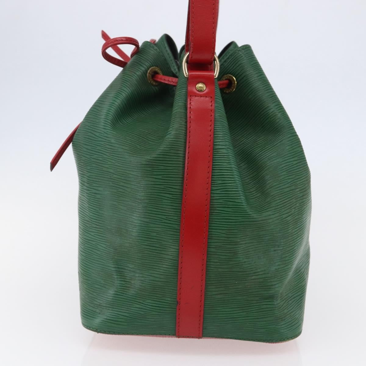 Louis Vuitton Petit Noe Handbag Two Tone Epi Leather Green Leather Bag