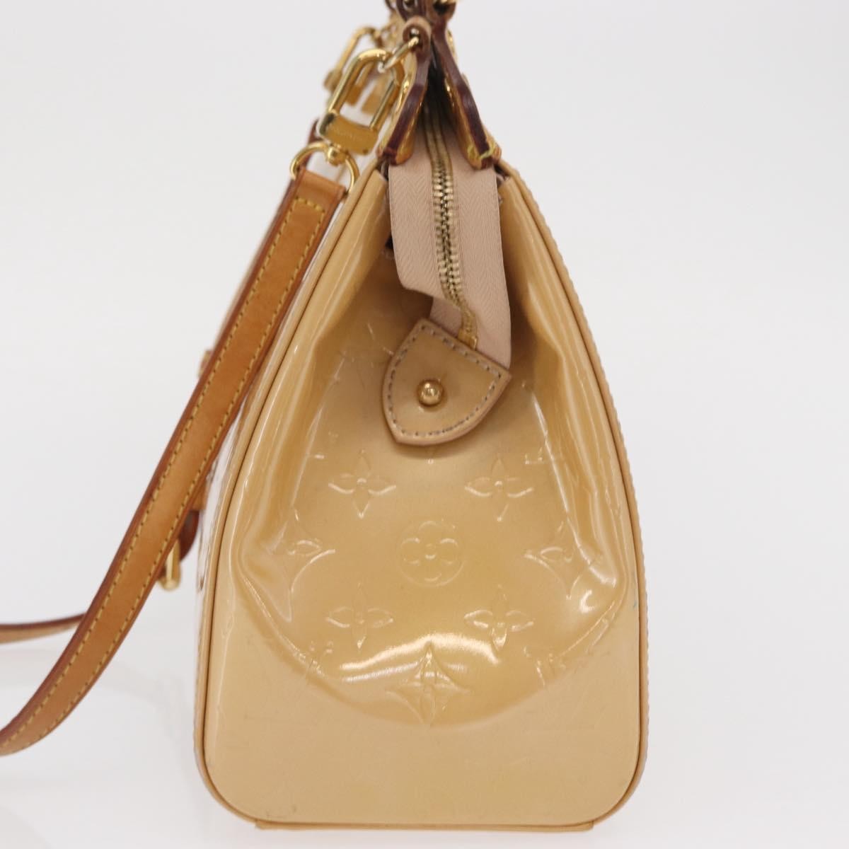 Louis Vuitton Blair Monogram Vernis Beige Patent_Leather Handbag