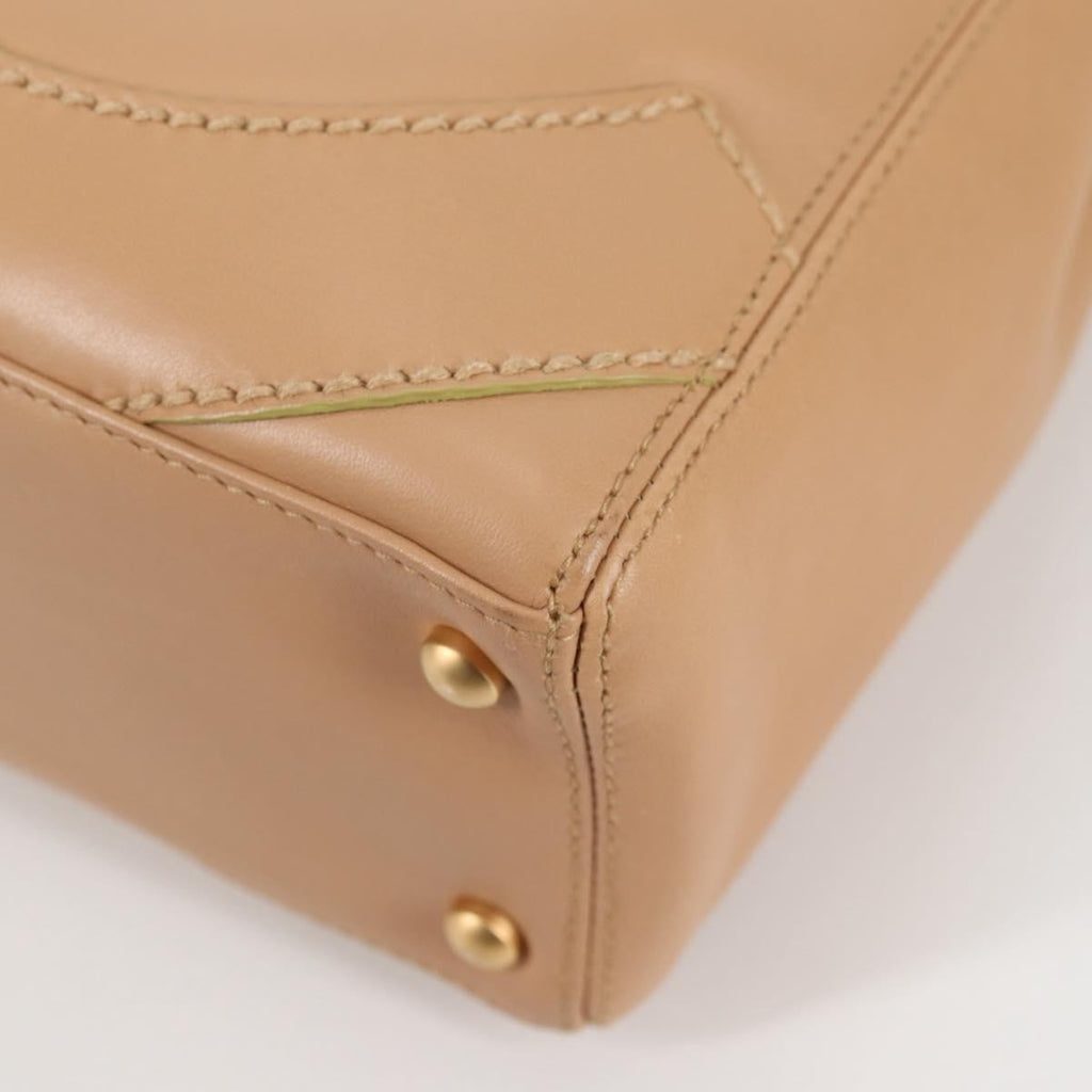 Chanel Cc Stitch Tote Lambskin Beige Leather Bag