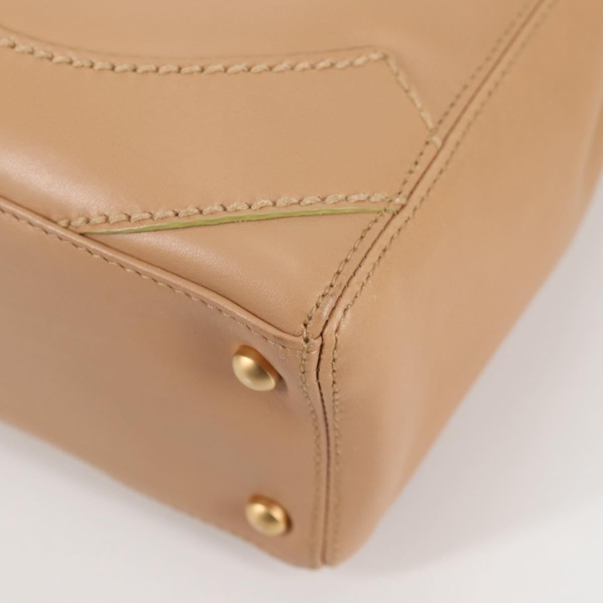 Chanel Cc Stitch Tote Lambskin Beige Leather Bag