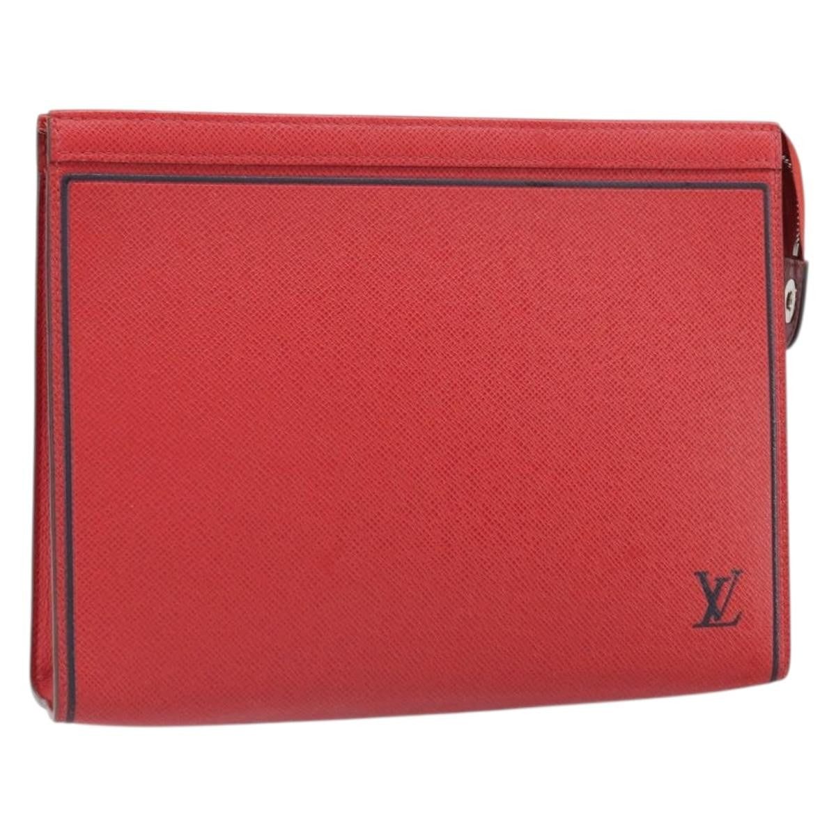 Louis Vuitton Pochette Voyage Taiga Leather Red Leather Clutche & Pouche Bag