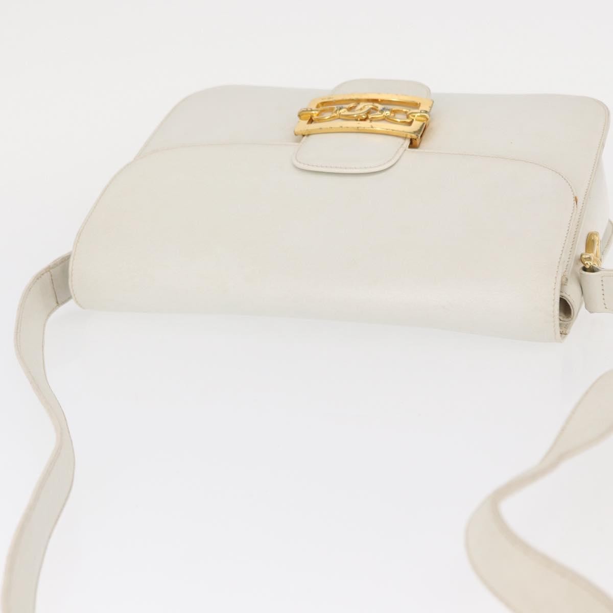 Celine Vintage Shoulder Bag Leather White Leather Shoulder Bag Bag