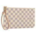 Louis Vuitton Neverfull Pochette Damier White Canvas Bag