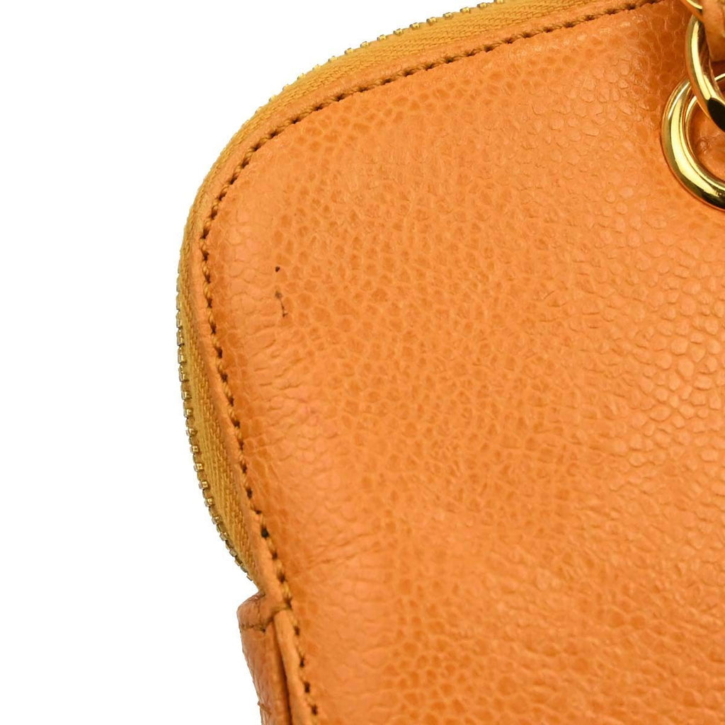 Chanel Vintage Front Pocket Shoulder Bag Leather Orange Leather Shoulder Bag Bag