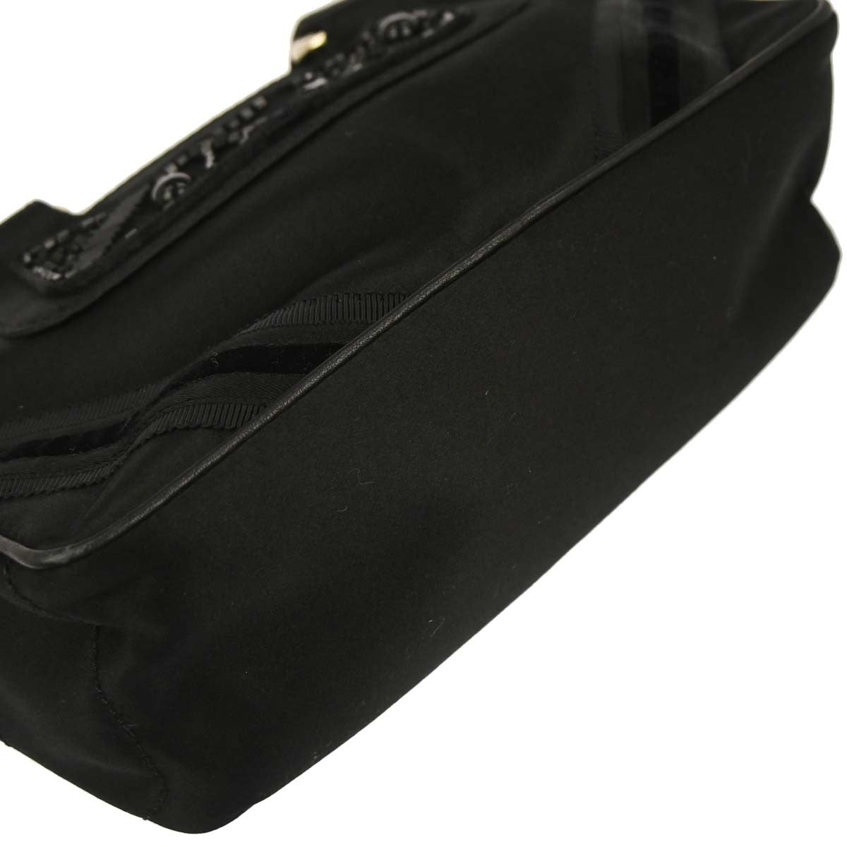 Celine Boogie Satchel Satin Black Satin Handbag
