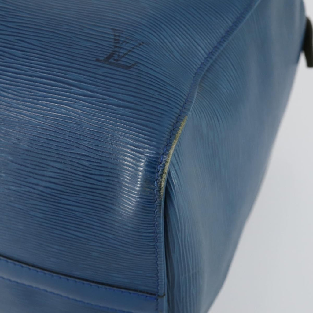 Louis Vuitton Keepall Bag Epi Leather Blue Leather Travel Bag