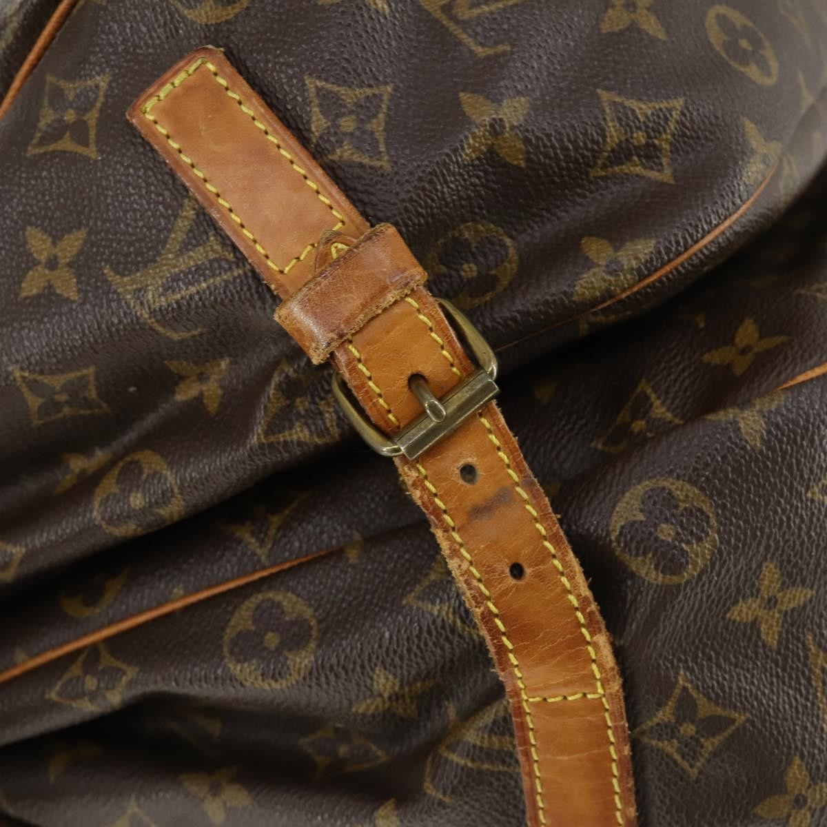 Louis Vuitton Saumur Handbag Monogram Canvas Brown Canvas Shoulder Bag