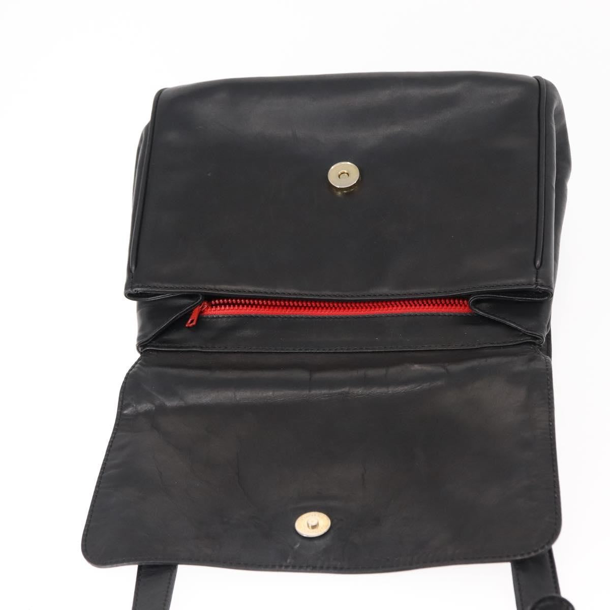 Celine Circle Logo Leather Black Leather Shoulder Bag Bag