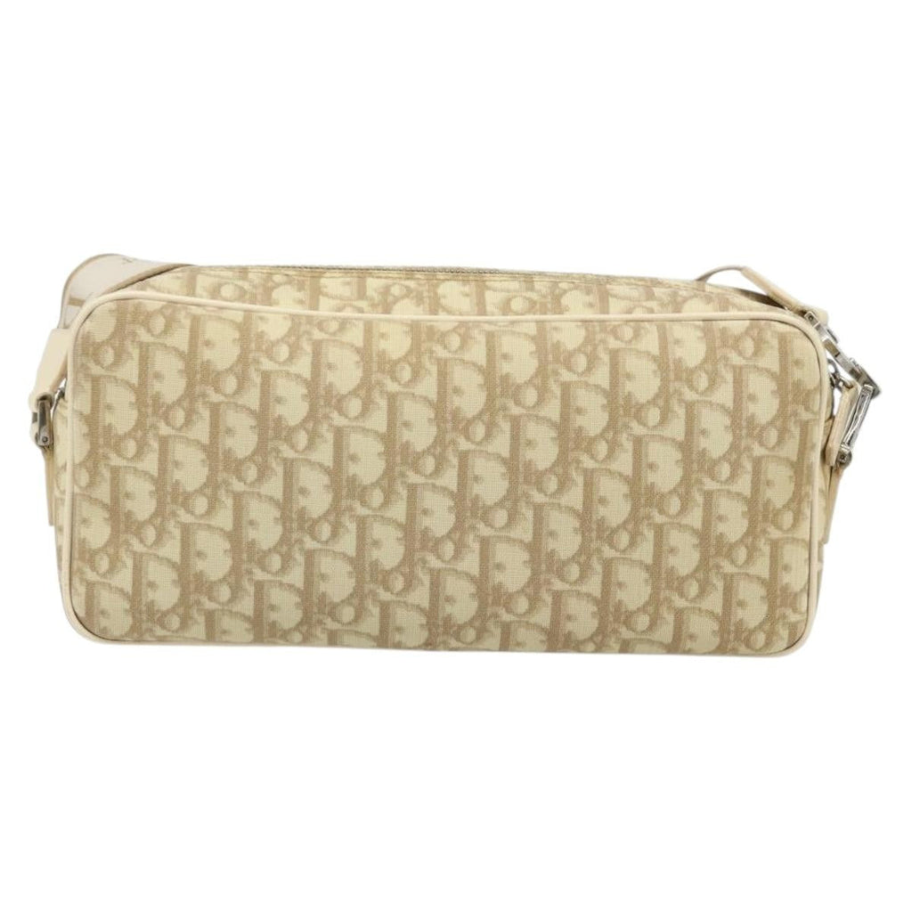 Christian Dior Vintage Crossbody Bag Embroidered Diorissimo Canvas Beige Canvas Shoulder Bag Bag (Pre-Owned)
