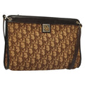 Christian Dior Vintage Trotter Shoulder Bag Canvas Brown Canvas Bag (Pre-Owned)