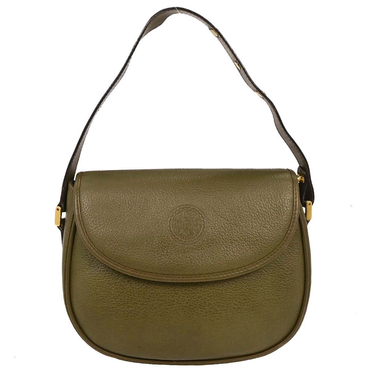 Gucci Vintage Handbag Leather Green Leather Handbag (Pre-Owned)