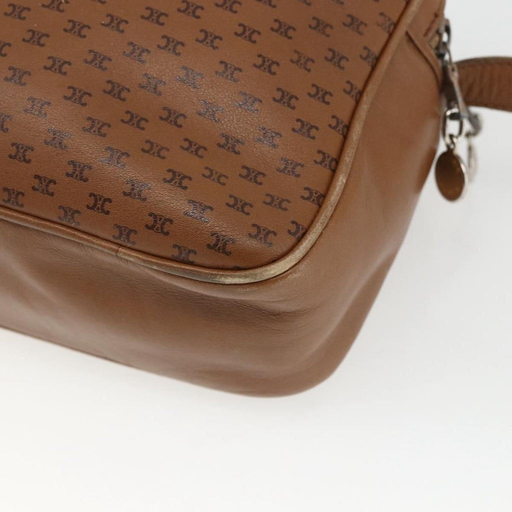 Celine Vintage Macadam Shoulder Bag Canvas And Leather Brown Canvas Shoulder Bag Bag