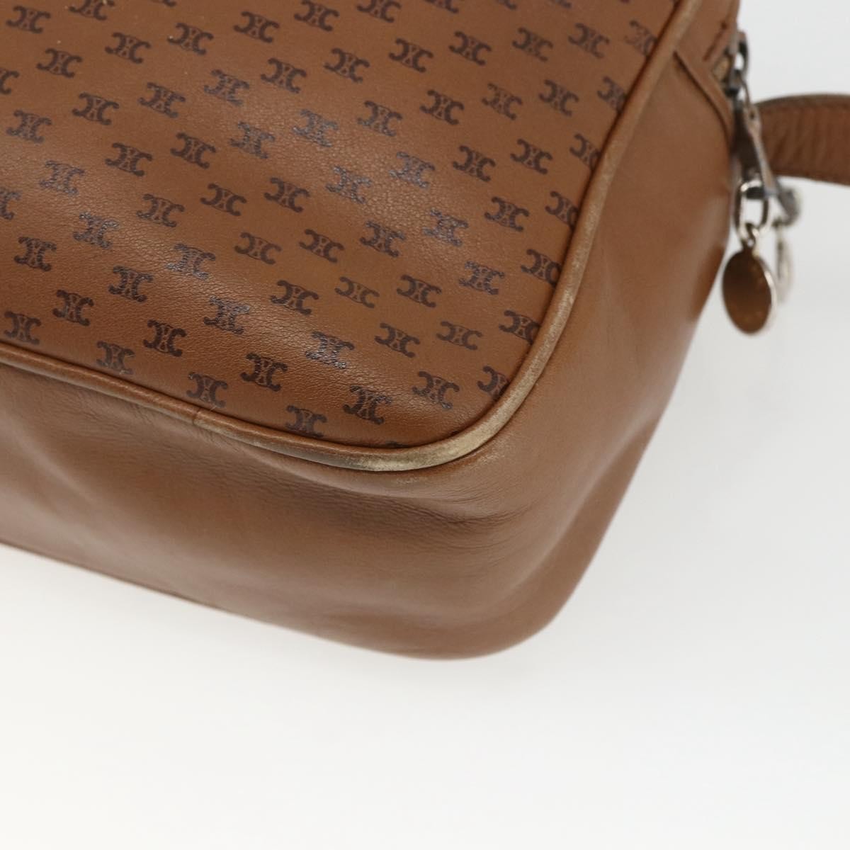 Celine Vintage Macadam Shoulder Bag Canvas And Leather Brown Canvas Shoulder Bag Bag
