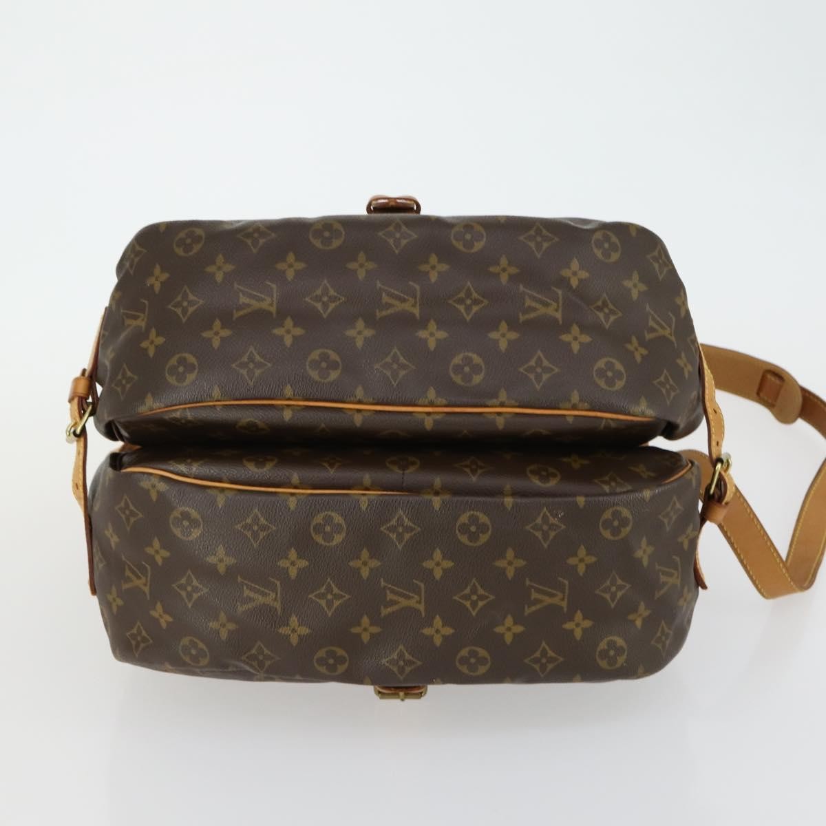 Louis Vuitton Saumur Handbag Monogram Canvas Brown Canvas Shoulder Bag