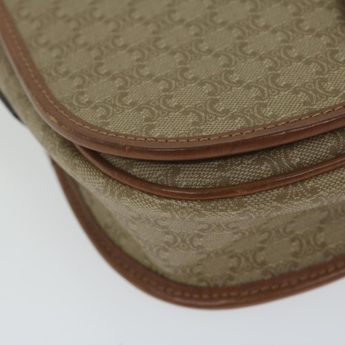 Celine Vintage Macadam Shoulder Bag Canvas And Leather Beige Canvas Shoulder Bag Bag