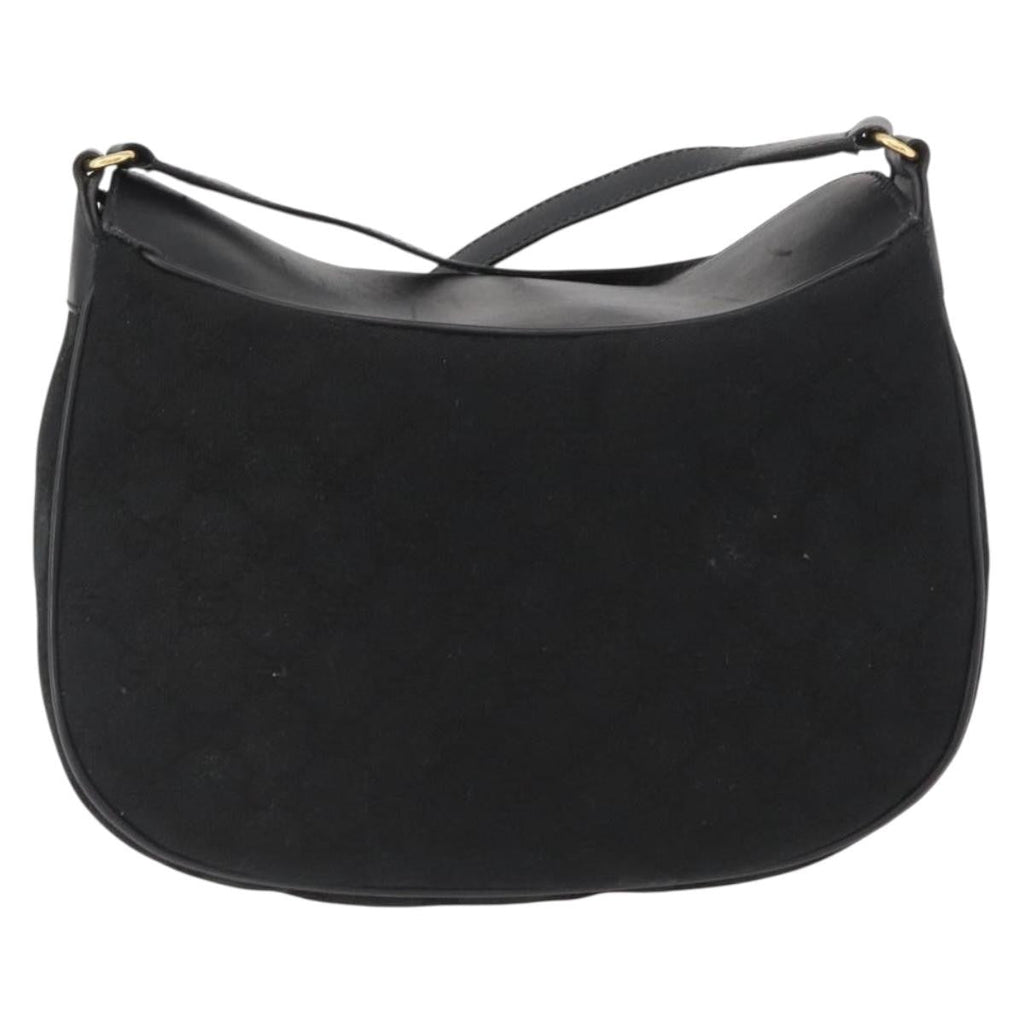 Gucci Sherry Line Shoulder Bag Canvas Black Canvas Shoulder Bag Bag (Pre-Owned)