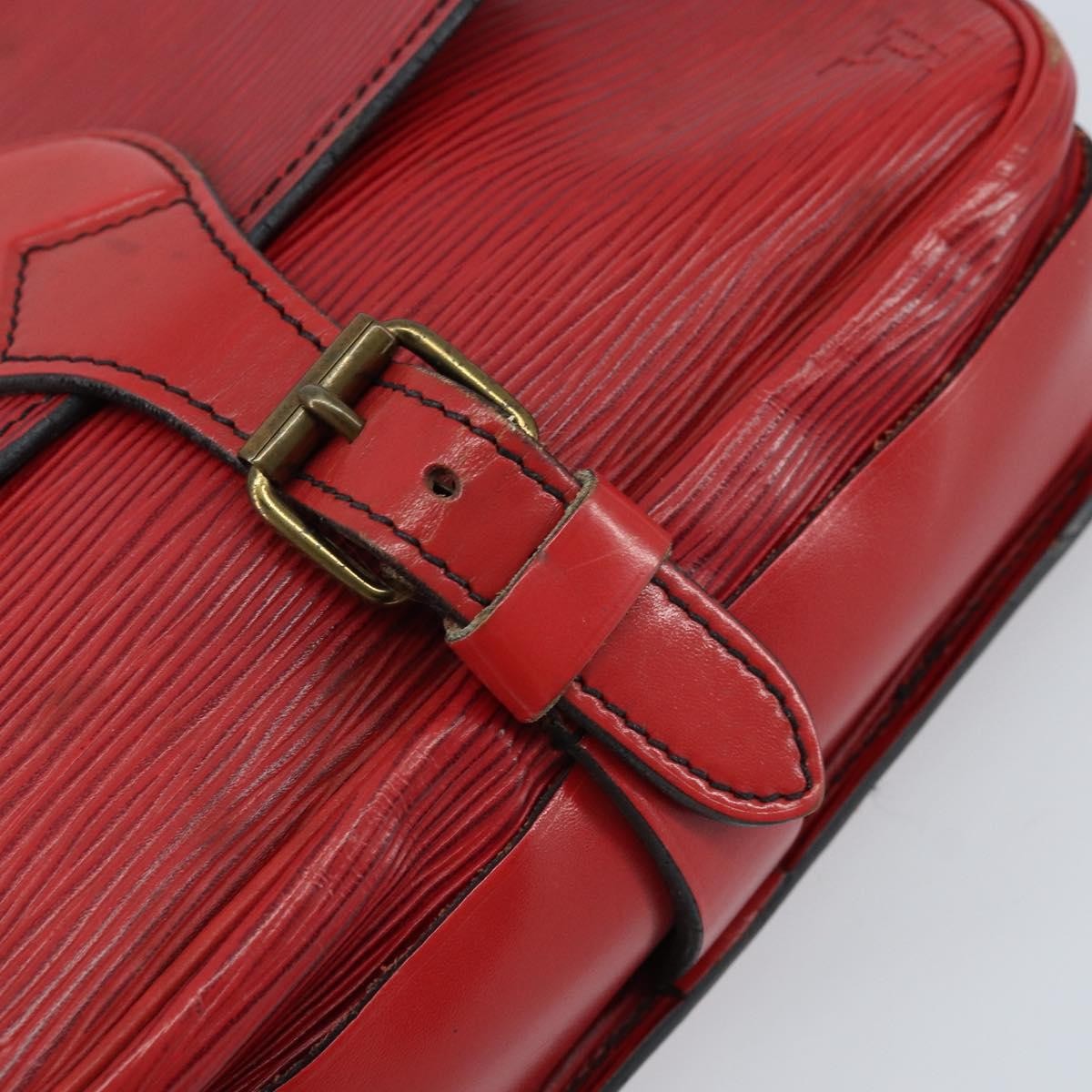 Louis Vuitton Cartouchiere Handbag Epi Leather Red Leather Shoulder Bag