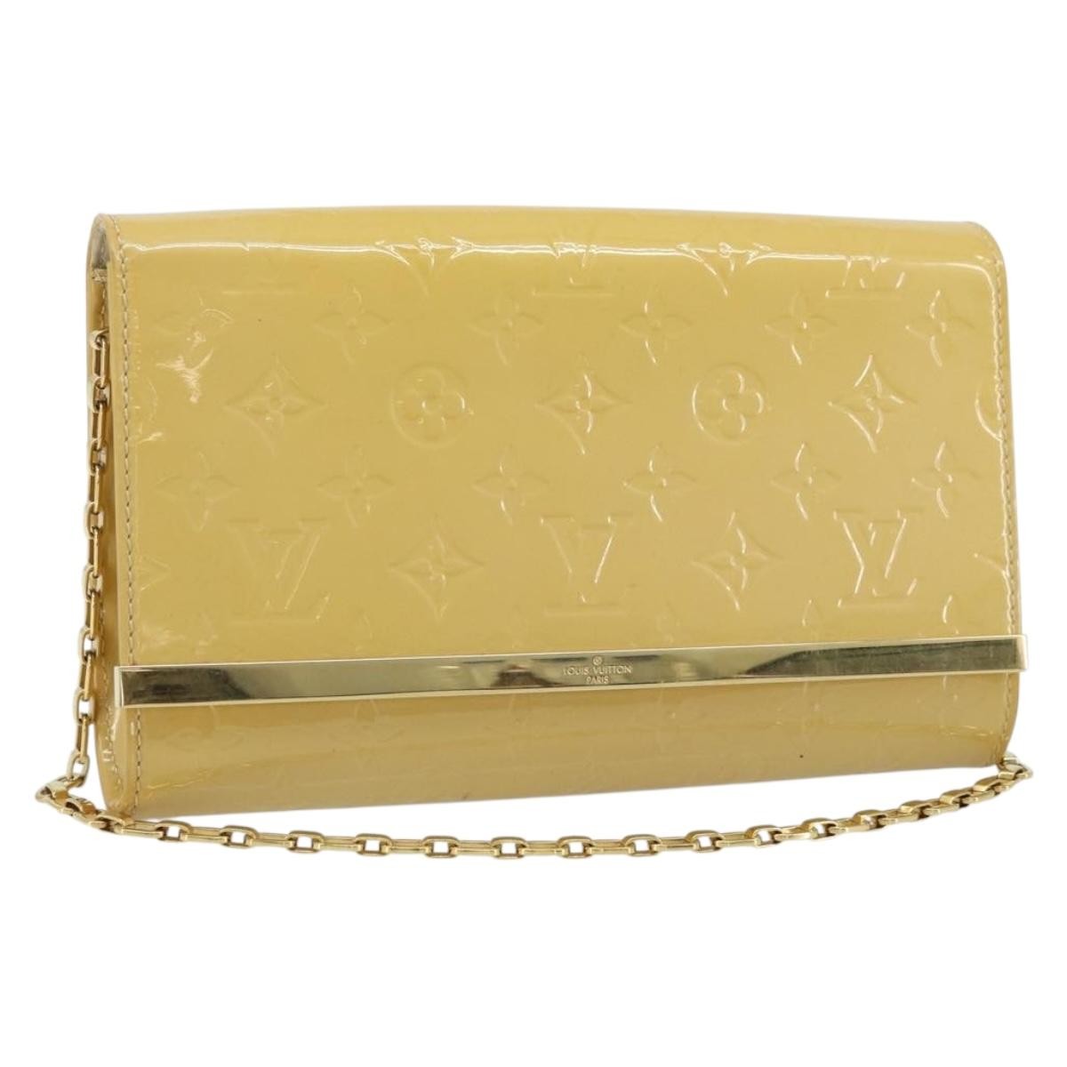 Louis Vuitton Ana Bag Monogram Vernis Yellow Patent_Leather Clutche & Pouche Bag