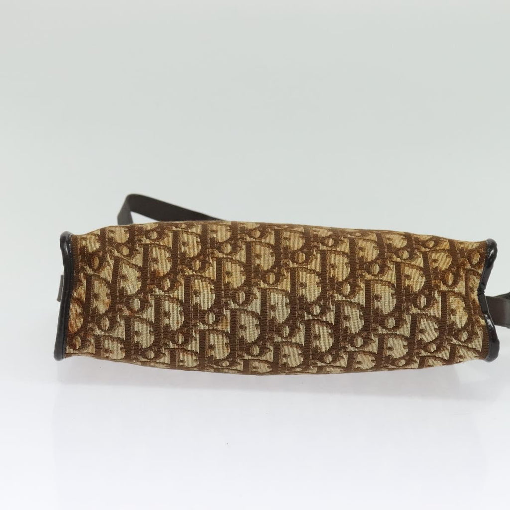 Christian Dior Vintage Trotter Shoulder Bag Canvas Brown Canvas Bag (Pre-Owned)