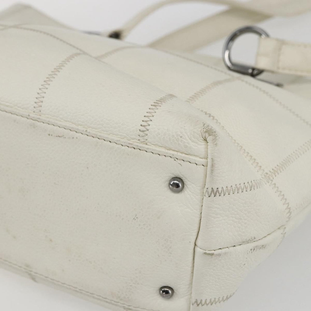 Chanel Square Stitch Tote Quilted Leather White Leather Tote Bag Bag
