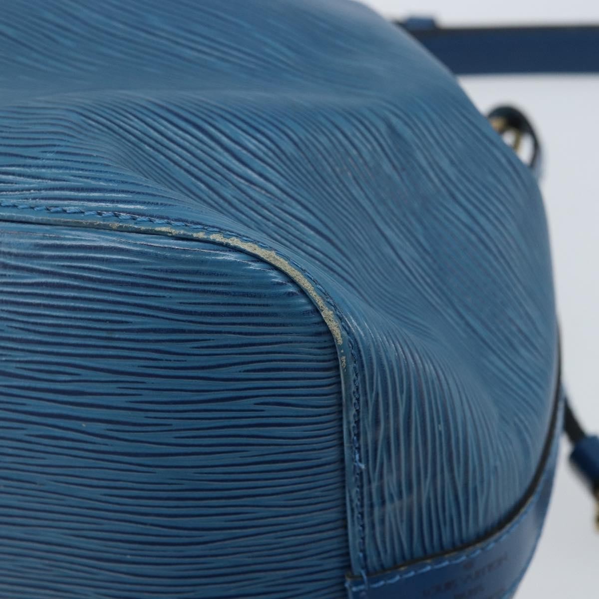 Louis Vuitton Petit Noe Handbag Epi Leather Blue Leather Shoulder Bag
