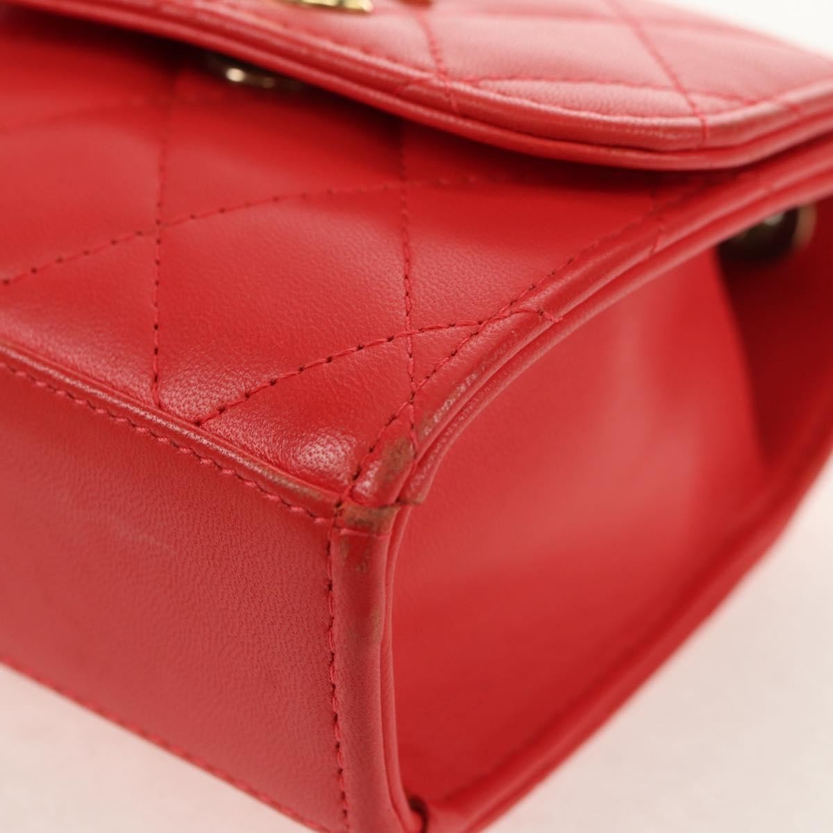 Chanel Trendy Cc Clutch With Chain Quilted Lambskin Red Leather Clutche & Pouche Bag