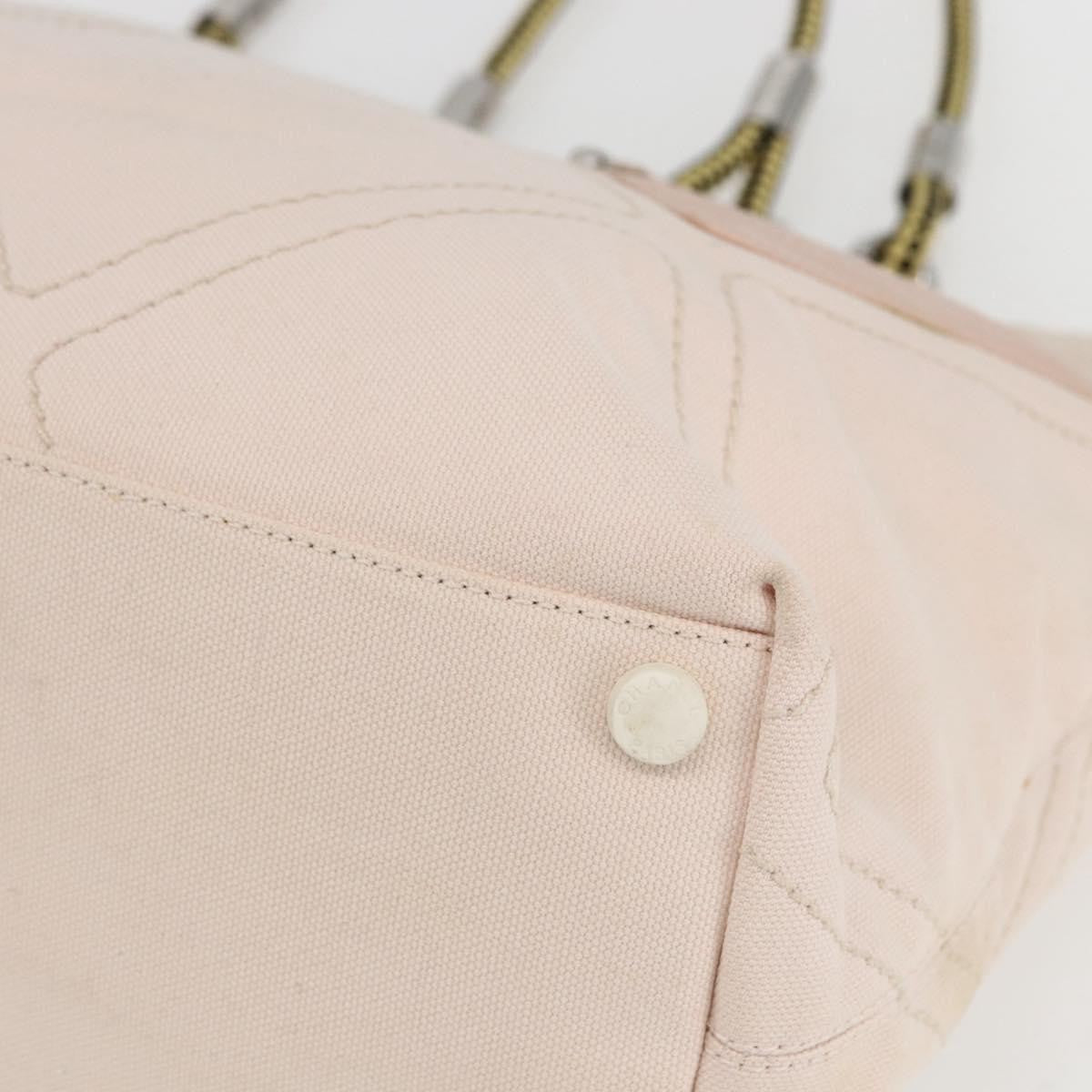 Chanel Vintage Cruise Line No.5 Tote Quilted Canvas Pink Canvas Tote Bag Bag