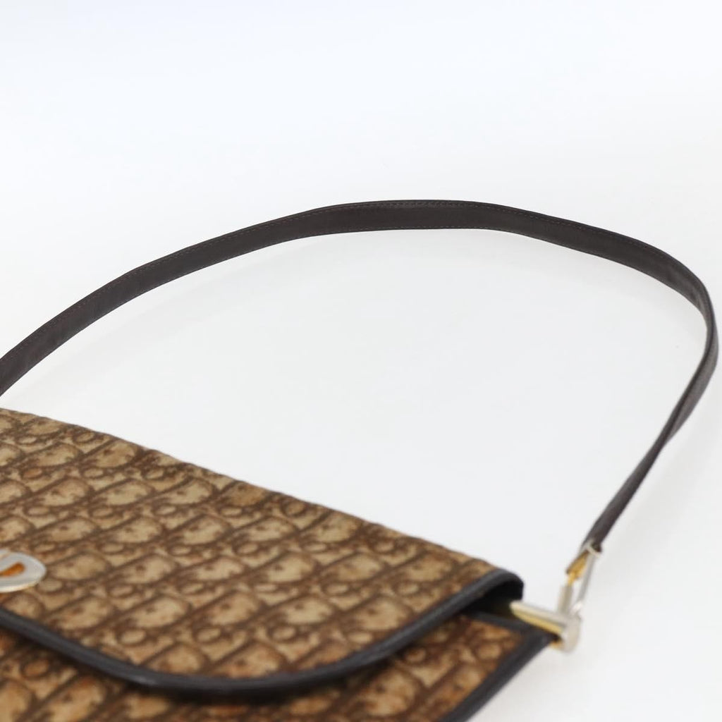 Christian Dior Vintage Trotter Shoulder Bag Canvas Brown Canvas Shoulder Bag Bag (Pre-Owned)