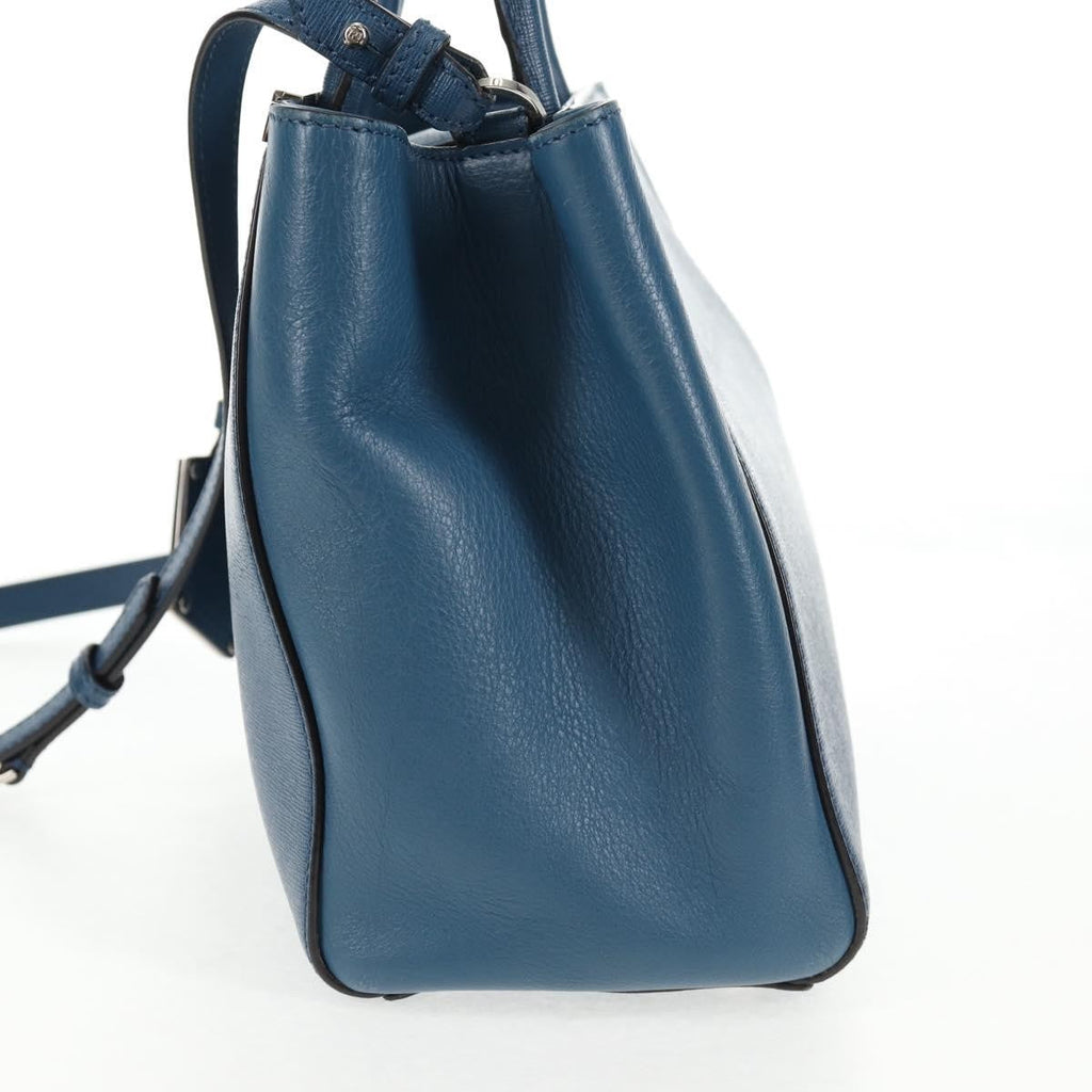 Fendi 2Jours Bag Leather Blue Leather Bag