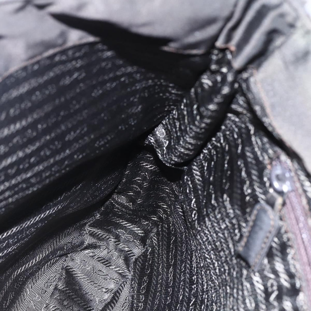 Prada Resin Chain Shoulder Bag Nylon Brown Nylon Shoulder Bag Bag