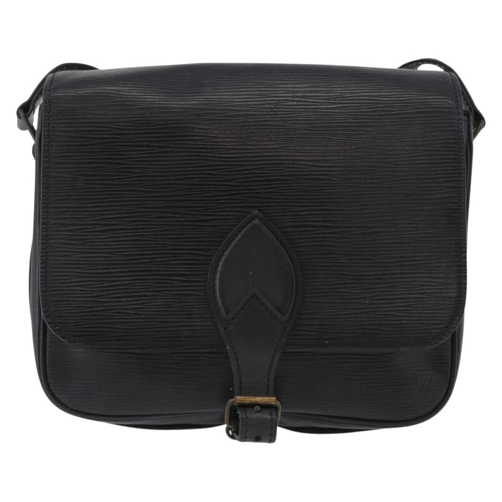 Louis Vuitton Cartouchiere Handbag Epi Leather Black Leather Shoulder Bag