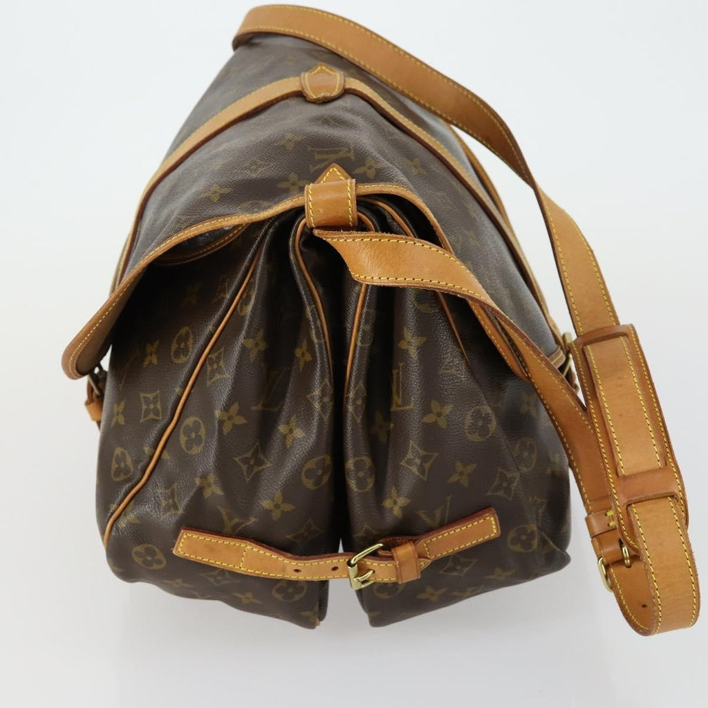 Louis Vuitton Saumur Handbag Monogram Canvas Brown Canvas Shoulder Bag