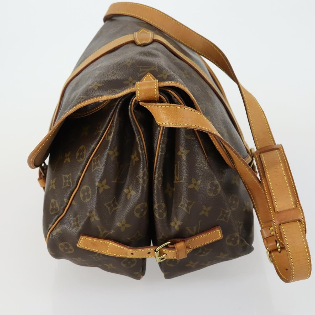 Louis Vuitton Saumur Handbag Monogram Canvas Brown Canvas Shoulder Bag