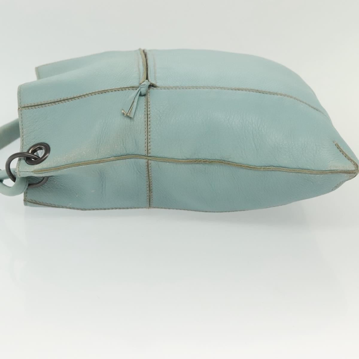 Bottega Veneta Front Zip Hobo Leather Blue Leather Bag