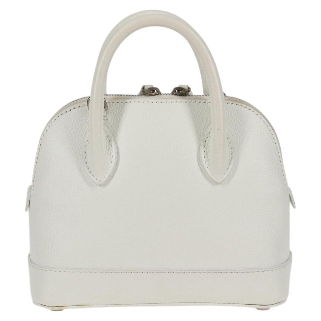 Balenciaga Logo Ville Bag Leather White Leather Hand