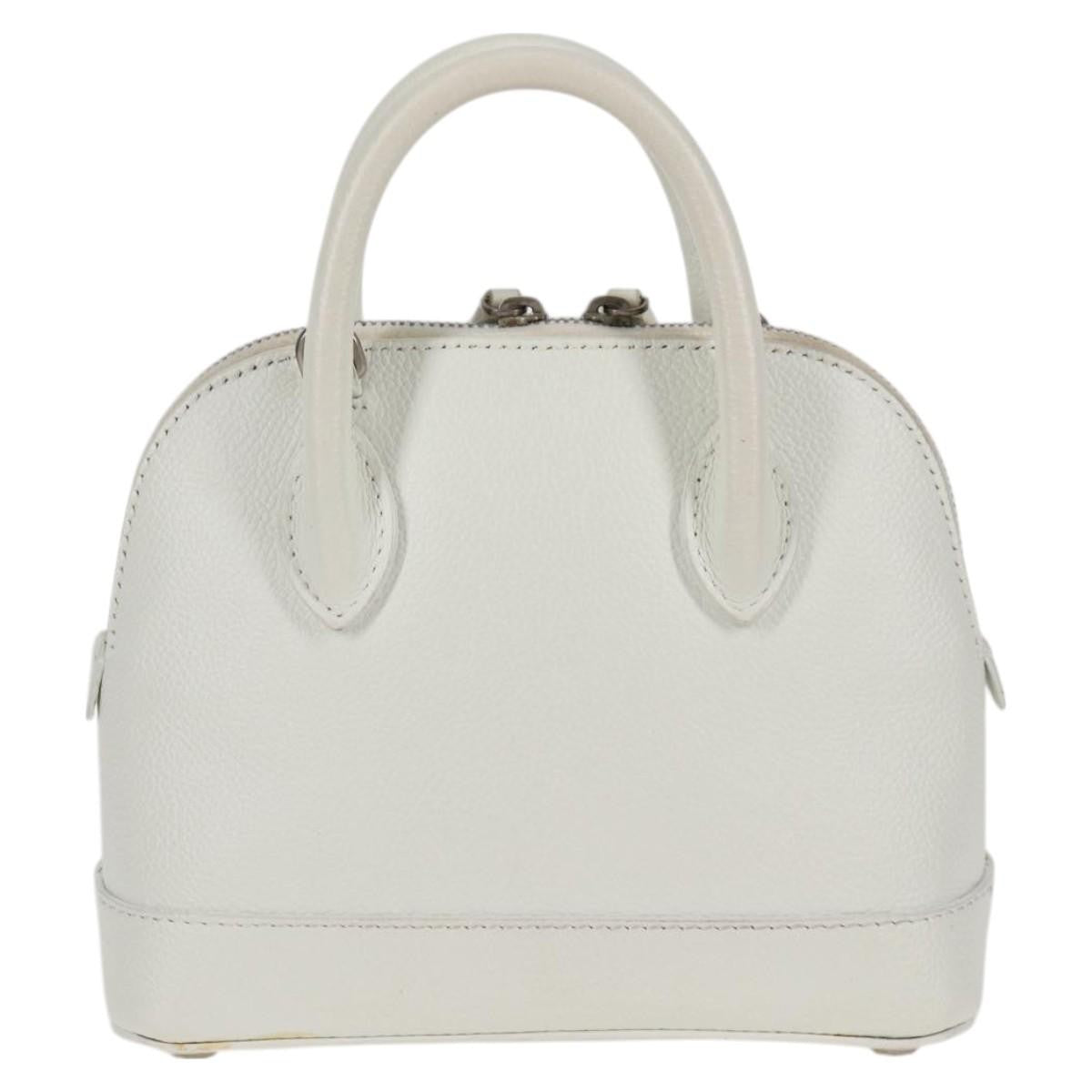 Balenciaga Logo Ville Bag Leather White Leather Hand