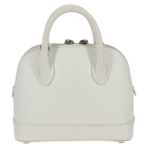 Balenciaga Logo Ville Bag Leather White Leather Hand