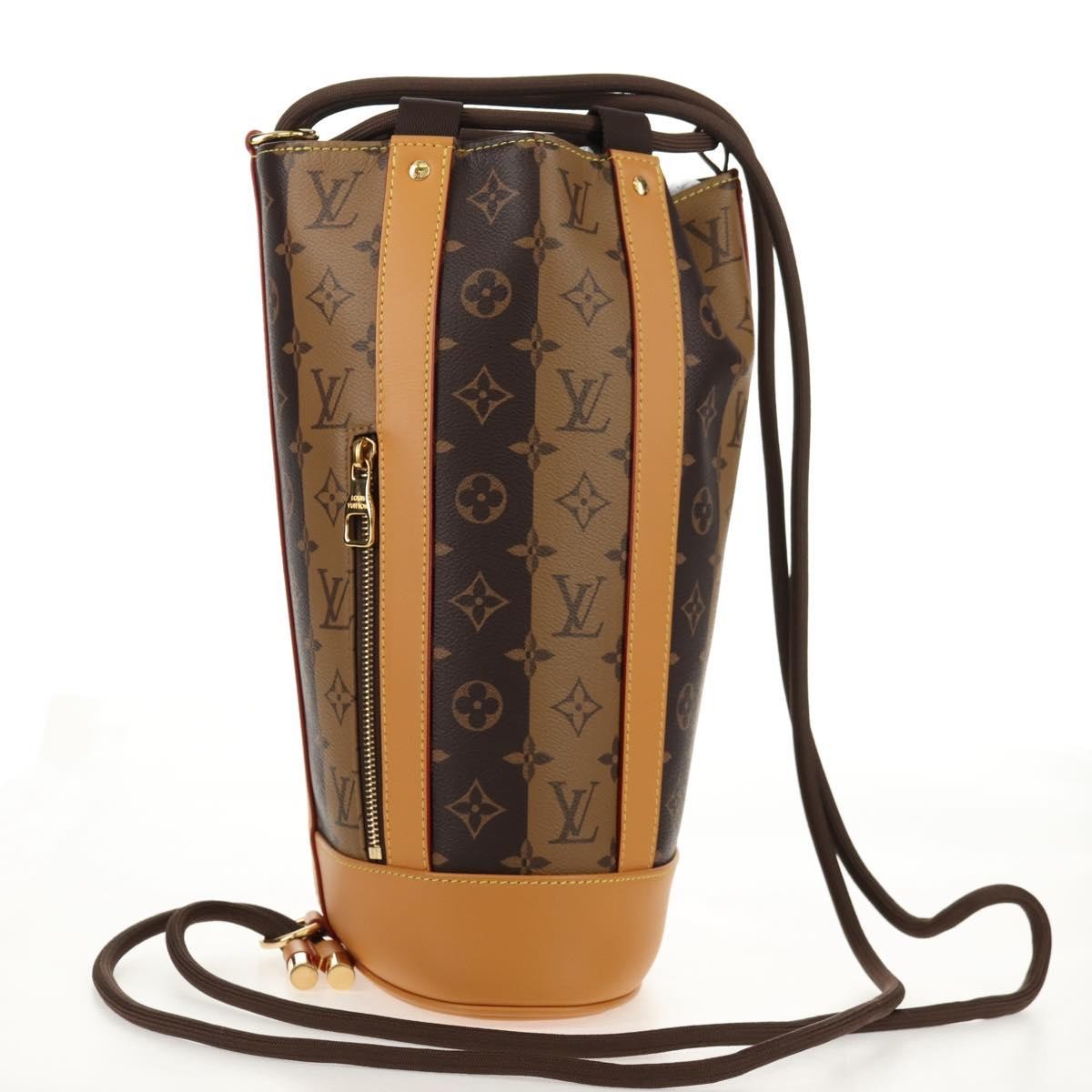 Louis Vuitton Nigo Randonnee Backpack Limited Edition Stripes Monogram Canvas Brown Canvas Shoulder Bag