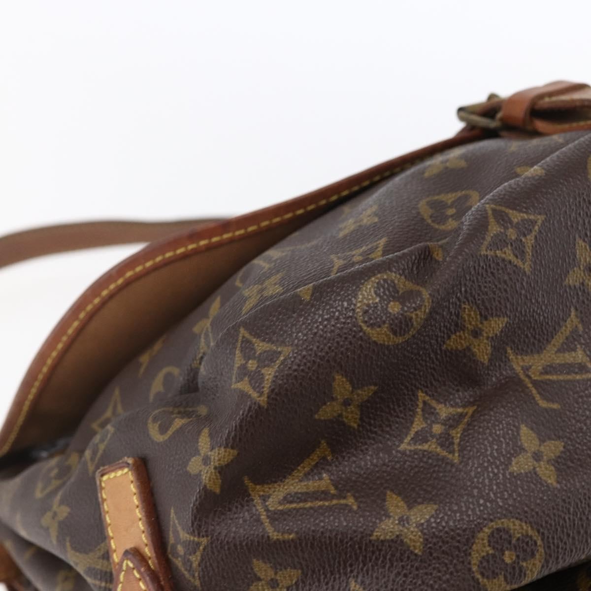 Louis Vuitton Saumur Handbag Monogram Canvas Brown Canvas Shoulder Bag