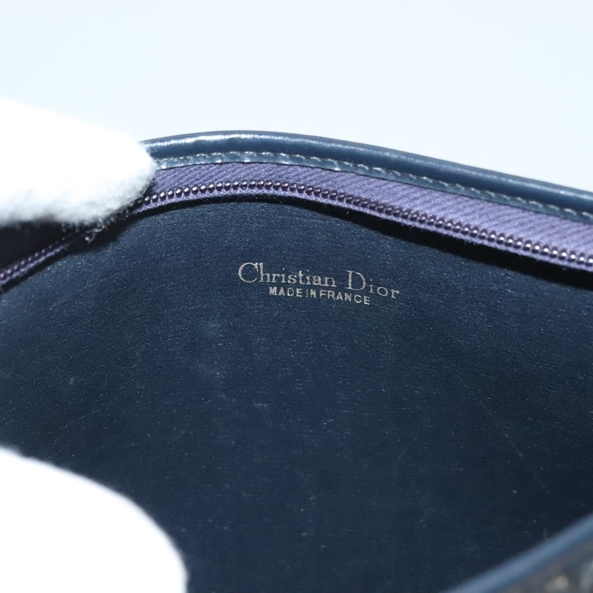 Christian Dior Vintage Trotter Shoulder Bag Canvas Navy Canvas Shoulder Bag Bag (Pre-Owned)
