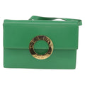 Celine Circle Logo Shoulder Bag Leather Green Leather Shoulder Bag Bag