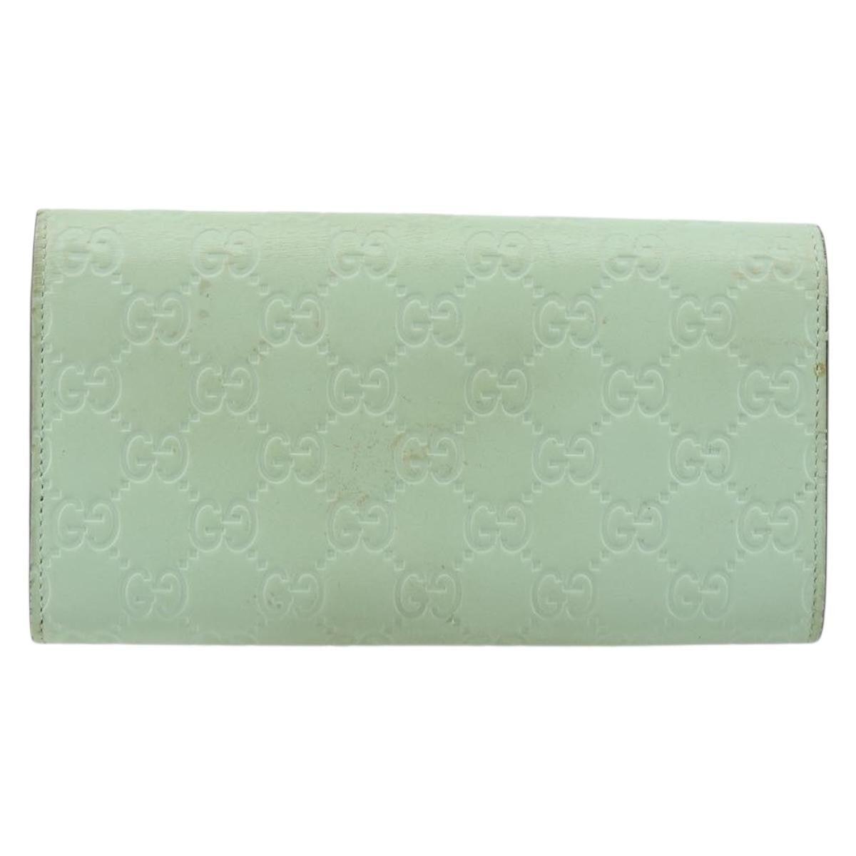Gucci Guccissima Wallet Motif Gg Green Leather Wallets Accessory (Pre-Owned)