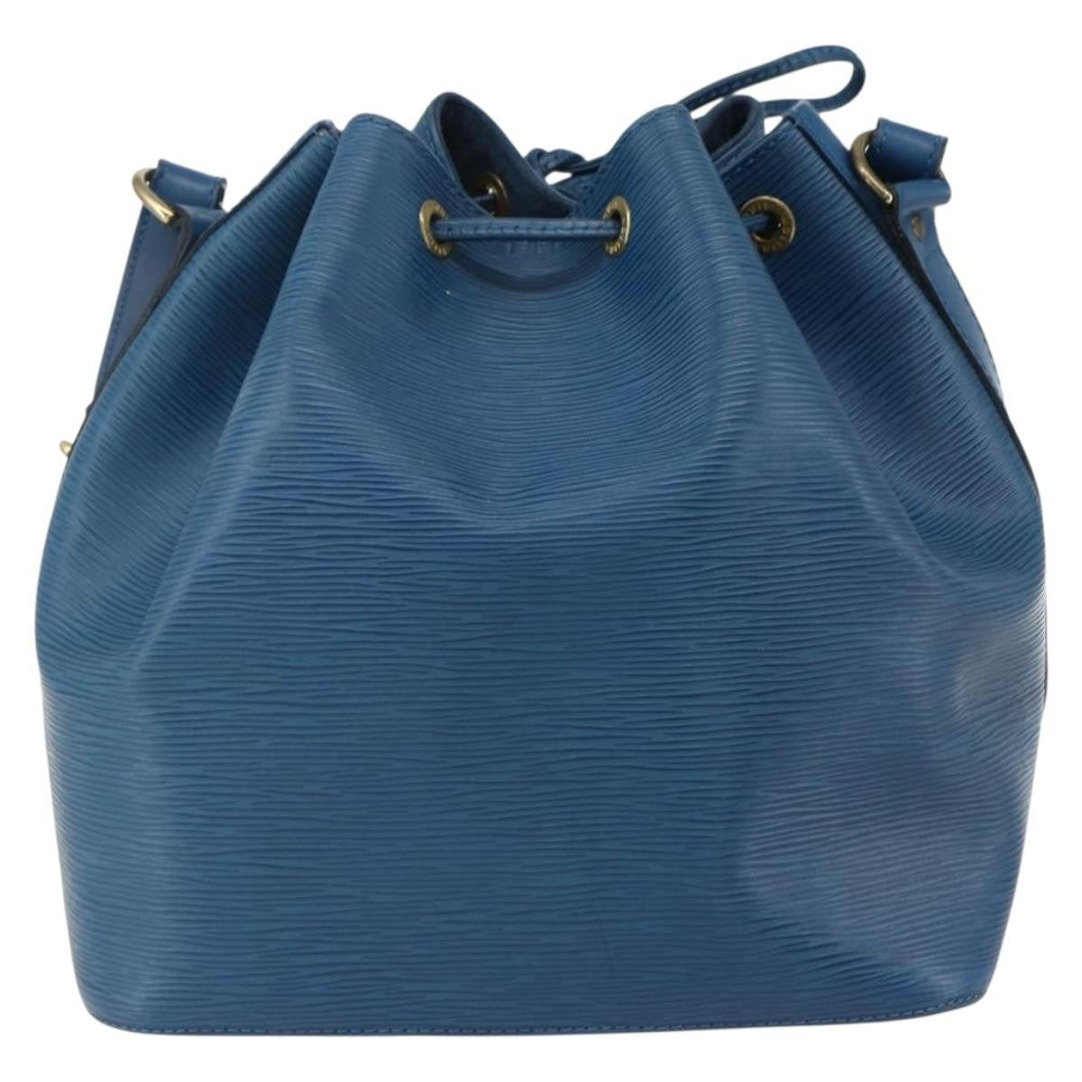 Louis Vuitton Petit Noe Handbag Epi Leather Blue Leather Shoulder Bag